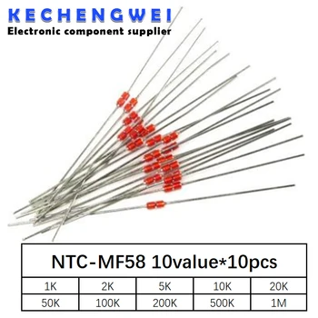 100tk=10value*10tk NTC Termistori Takisti Kit NTC-MF58 1K 2K 5K, 10K, 20K 50K 100K 200K 500 K 1M - +/-5% 3950B