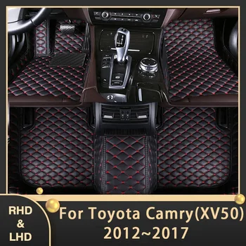Auto Põranda Matid Toyota Camry Daihatsu Altis XV50 2012~2017 Kohandatud Auto Suu Padjad Nahast Vaip sisustuselemendid 2016