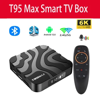 Allwinner H618 T95 Max Smart TV Box Android 12 6K 3D Topelt Wifi 2.4 G&5.8 G 4GB RAM, 32GB 64GB ROM TvBox BT Media Player Kiire Box