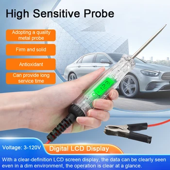 Auto Test Pen LCD Vooluringi Kohta-off Voltage Positiivsed ja Negatiivsed Poolused Avastamisel Pliiatsi Aku Pinge Tester Süütenööri Katsetamine Seade