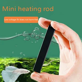 1tk 5/10W Mini Aquarium Heater Laadimine USB Väikeste Kalade soojenduse Energia Säästmise Üle Temperatuuri Kaitse Tarvikud