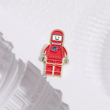Loominguline Punane Ruumi Robot Sõle Emailiga Tihvtid Seljakott Kott, Müts Kingitusi Naistele, Meestele, Lastele, Metallist Märgid