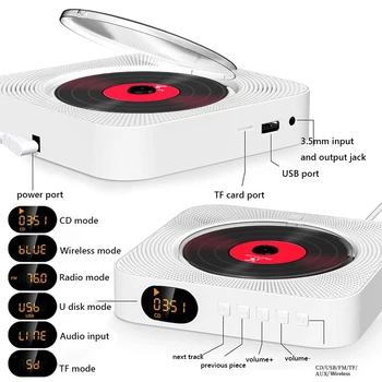Kaasaskantav CD-Multimeedia Mängija, LED-Ekraan, Bluetooth-ühilduva 5.1 CD Muusika muusikapleier Muusikapleier Infrapuna Juhtmeta Kaugjuhtimispult